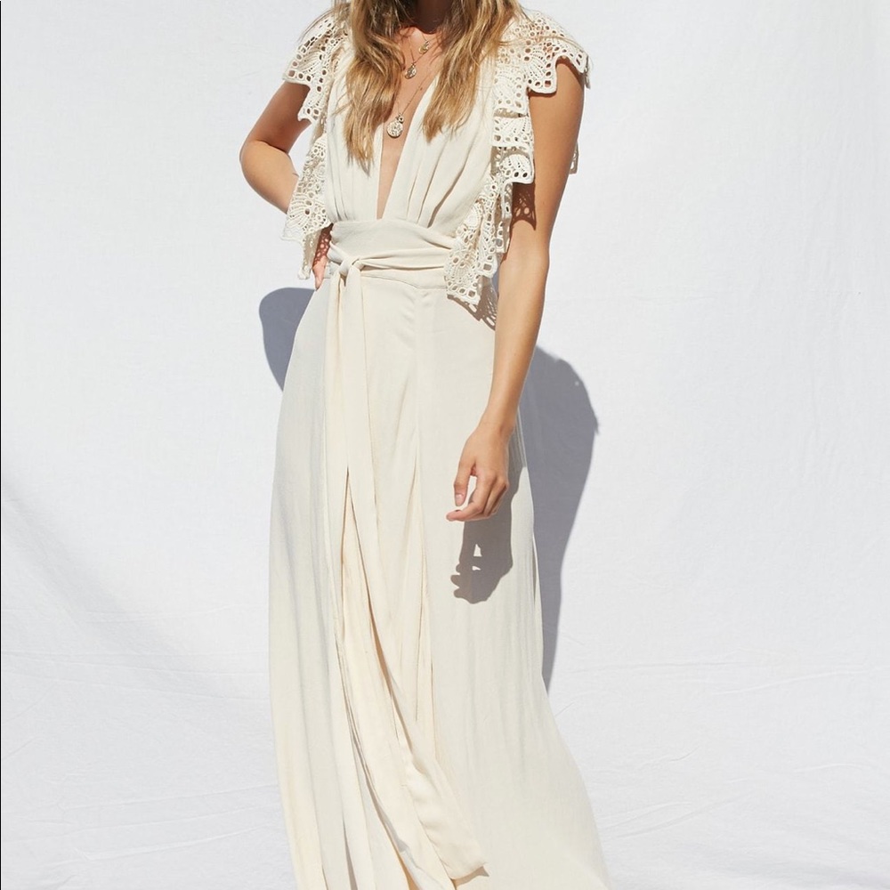White poppy wrap dress